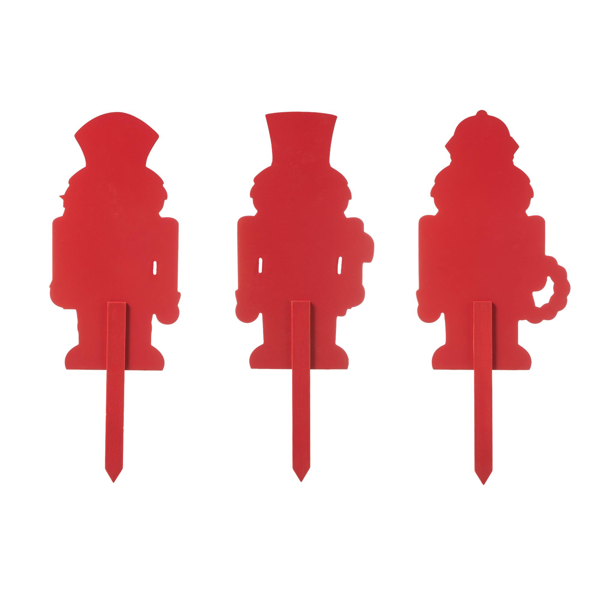 Glitzhome® Wooden Nutcracker Yard Stake Set